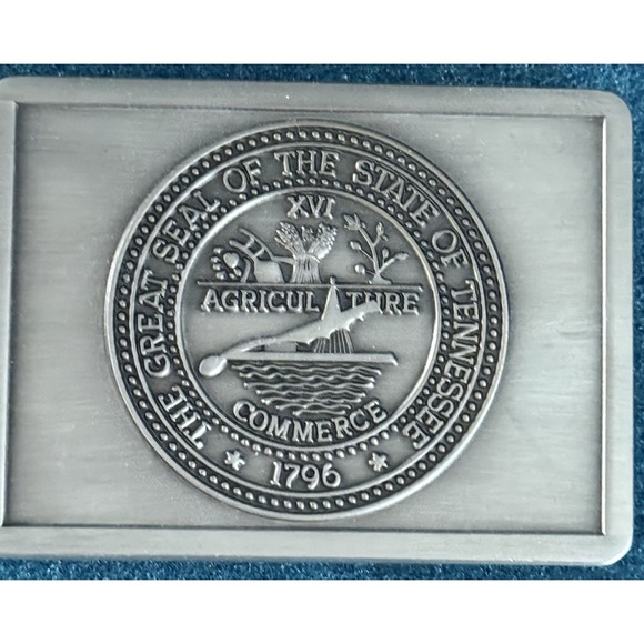 State of Tennessee Belt Buckle Official Seal 1796 Agriculture Commerce 2.5\